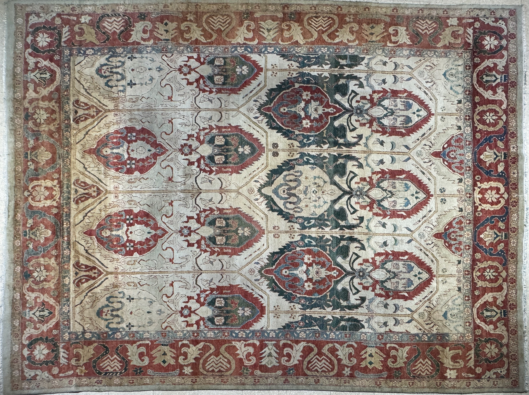  GRAN ALFOMBRA TURCA ZIEGLER DE LANA TEJIDA A MANO. 