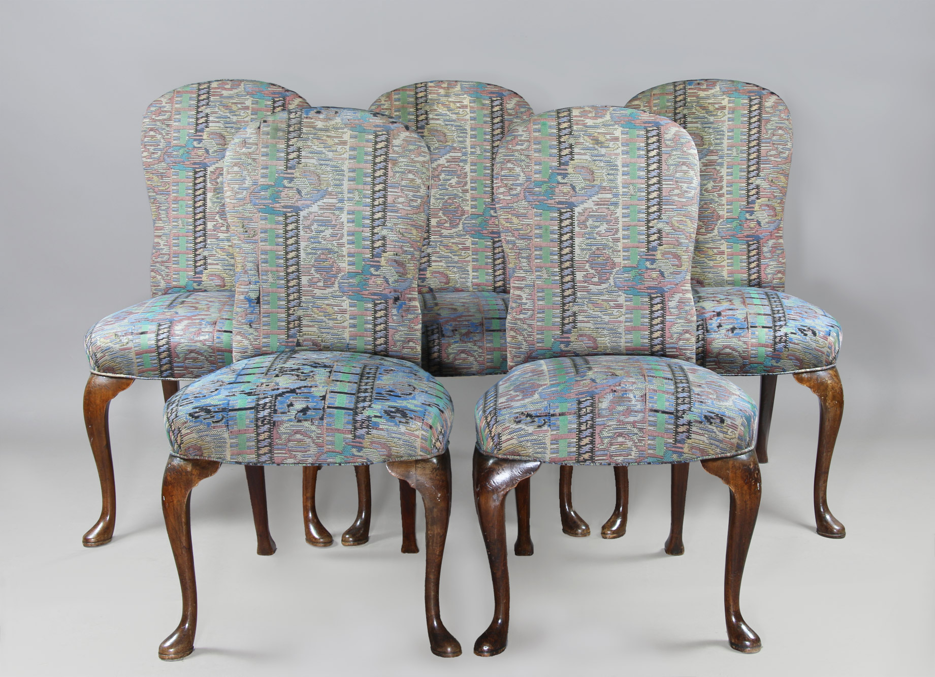 OCHO SILLAS INGLESAS ESTILO QUEEN ANNE PARA COMEDOR. OCHO SILLAS INGLESAS ESTILO QUEEN ANNE PARA COMEDOR.