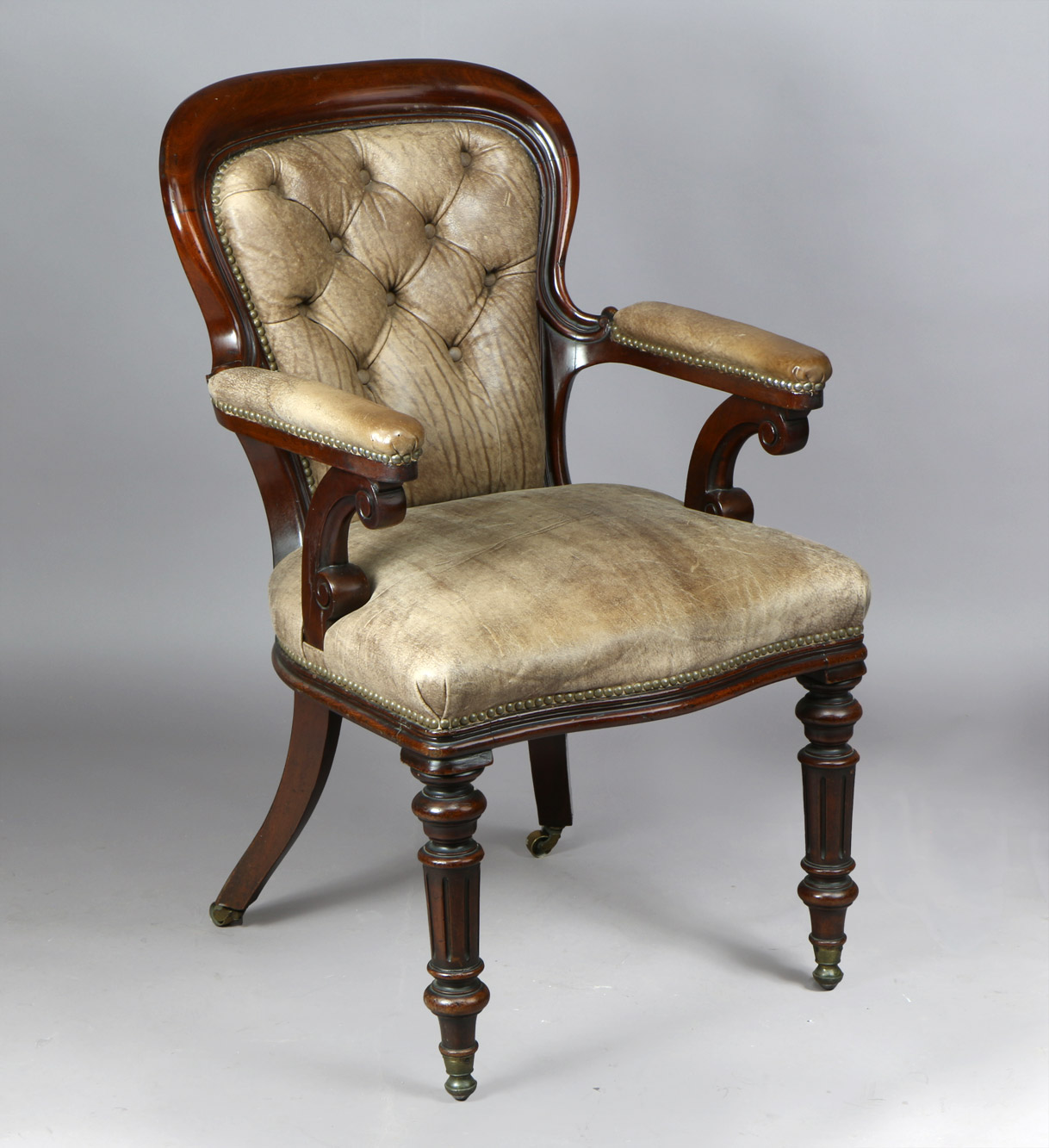  ANTIGUO SILLON INGLES GUILLERMO IV PARA ESCRITORIO. 