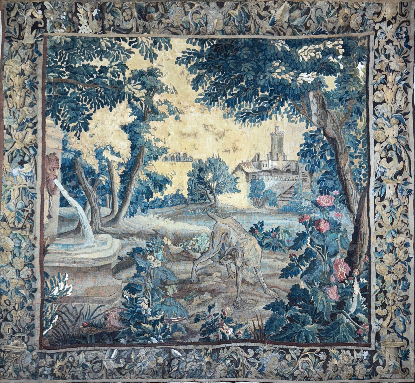  ANTIGUA TAPICERIA FRANCESA DEL SIGLO XVIII. 