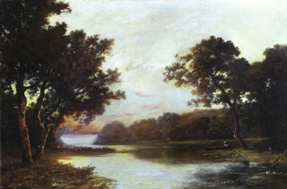 Lote 88: RICHET, Léon 'PAISAJE CON LAGO' 