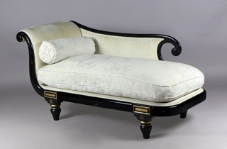 Lote 212: ANTIGUA CHAISE LONGUE FRANCESA DE ESTILO NAPOLEON III. ANTIGUA CHAISE LONGUE FRANCESA DE ESTILO NAPOLEON III.