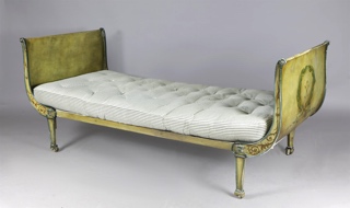 Lote 208: ANTIGUA CAMA VENECIANA DE LATON PINTADO. ANTIGUA CAMA VENECIANA DE LATON PINTADO.