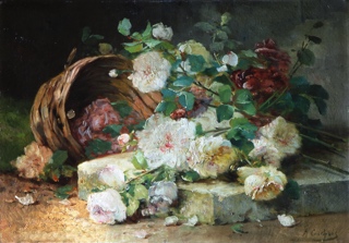 Lote 71: CAUCHOIS, Eugène Henri 'CANASTO CON FLORES' 