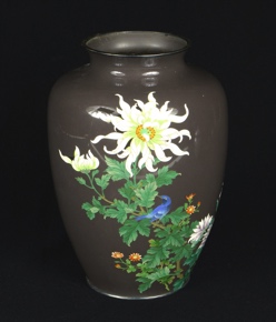 Lote 818: VASO ORIENTAL DE BRONCE Y ESMALTE.  VASO ORIENTAL DE BRONCE Y ESMALTE. 