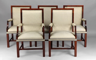 Lote 174: DOCE SILLONES DE ESTILO INGLES PARA COMEDOR.  DOCE SILLONES DE ESTILO INGLES PARA COMEDOR. 