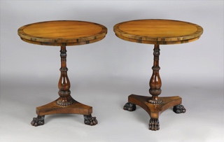 Lote 230: PAR DE PEQUEÑAS MESAS CIRCULARES DE LA CASA STANFORD.  PAR DE PEQUEÑAS MESAS CIRCULARES DE LA CASA STANFORD. 