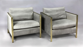 Lote 251: PAR DE SILLONES CUBO DE LINEA MODERNA. PAR DE SILLONES CUBO DE LINEA MODERNA.