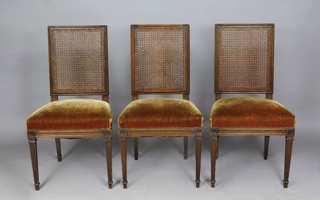 Lote 197: DIEZ SILLAS DE ESTILO FRANCES LUIS XVI PARA COMEDOR. DIEZ SILLAS DE ESTILO FRANCES LUIS XVI PARA COMEDOR.
