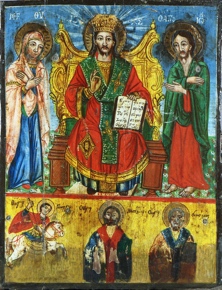 Lote 583: ANTIGUO ICONO RELIGIOSO RUSO SOBRE MADERA.  ANTIGUO ICONO RELIGIOSO RUSO SOBRE MADERA. 