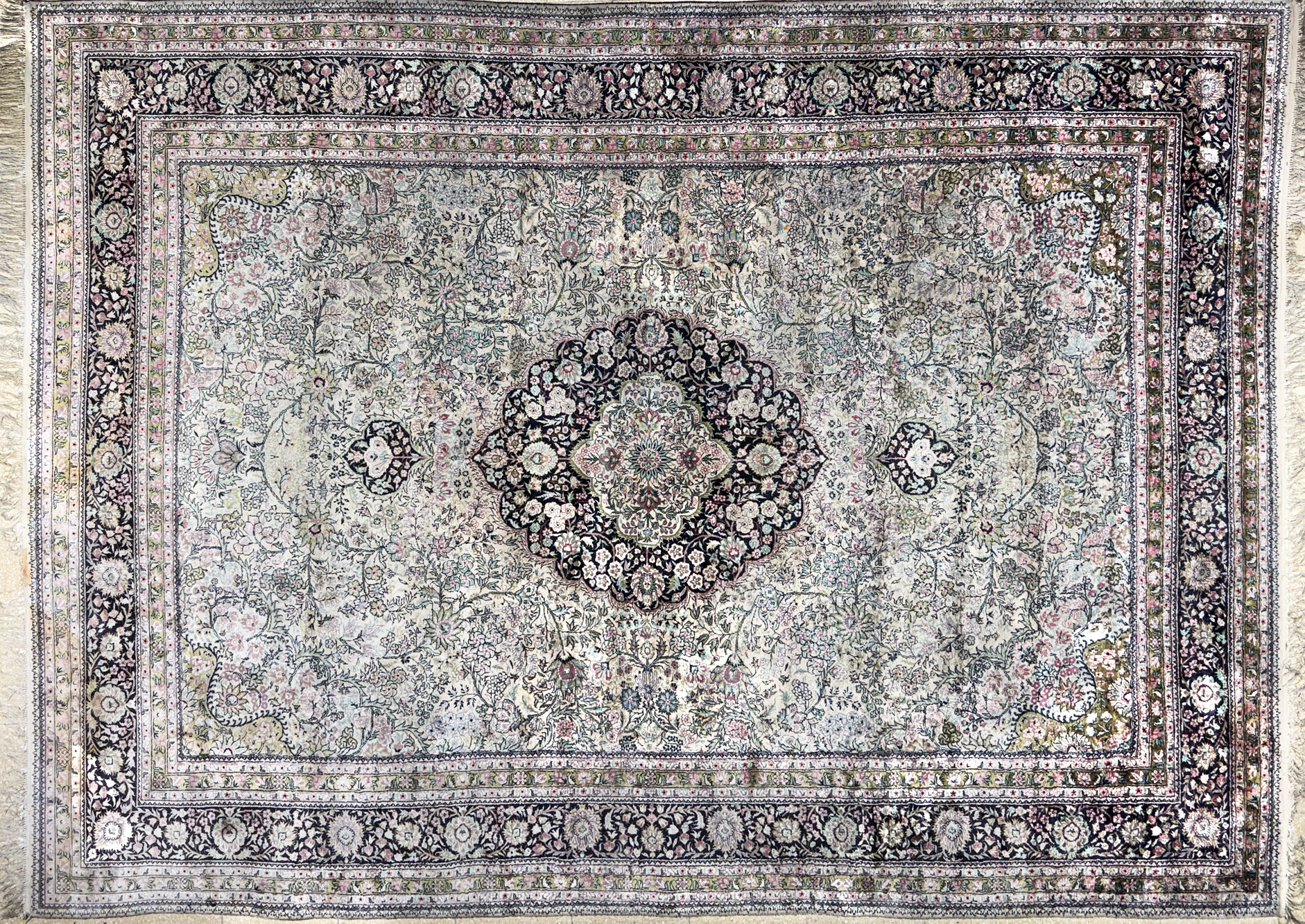  GRAN ALFOMBRA PERSA TABRIS DE LANA TEJIDA A MANO. 