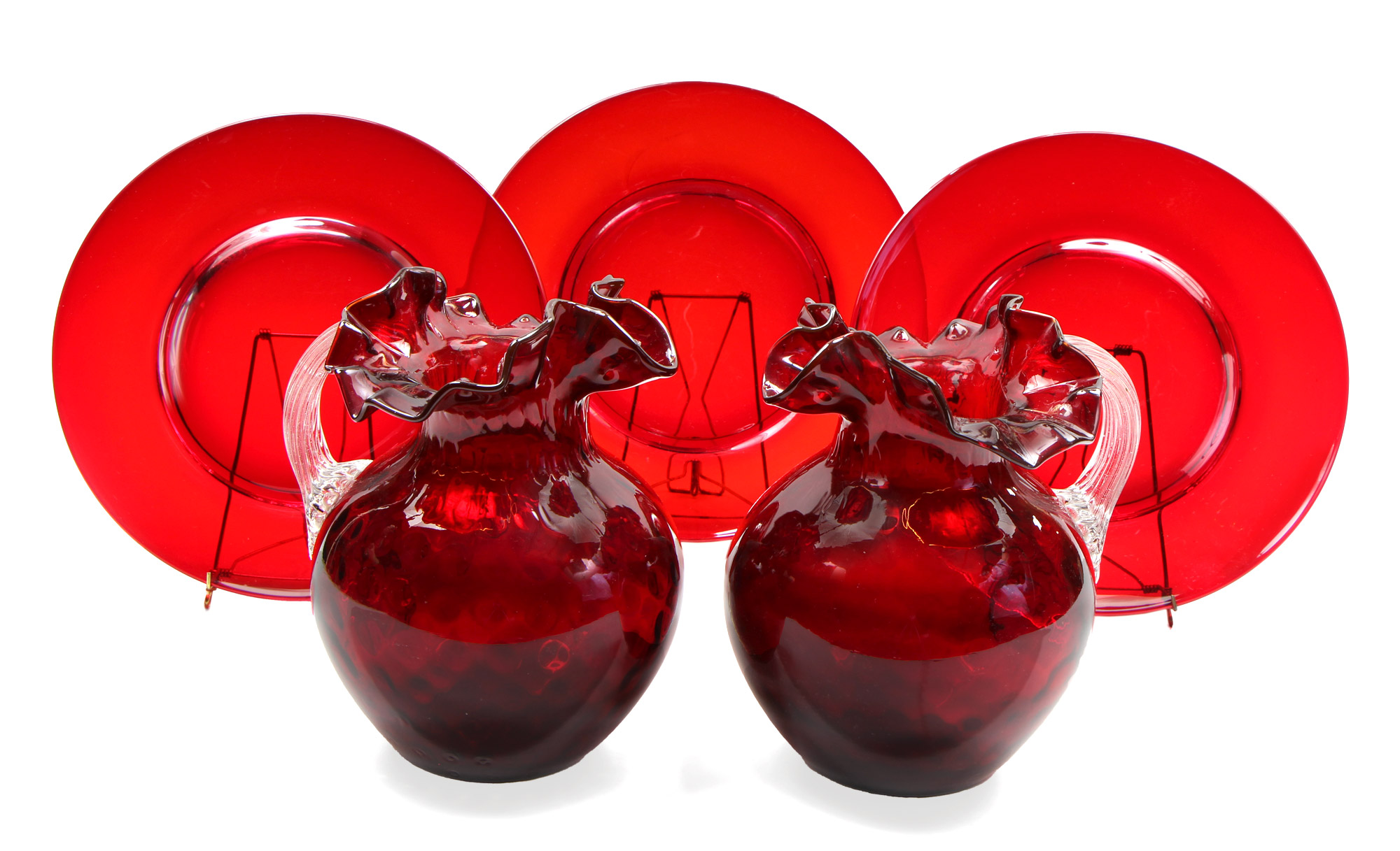 Lotes 751 y 750:
SEIS PLATOS PLAYOS DE GRUESO VIDRIO COLOR RUBI.
PAR DE JARRAS DE VIDRIO VENECIANO DE MURANO. Lotes 751 y 750:
SEIS PLATOS PLAYOS DE GRUESO VIDRIO COLOR RUBI.
PAR DE JARRAS DE VIDRIO VENECIANO DE MURANO.