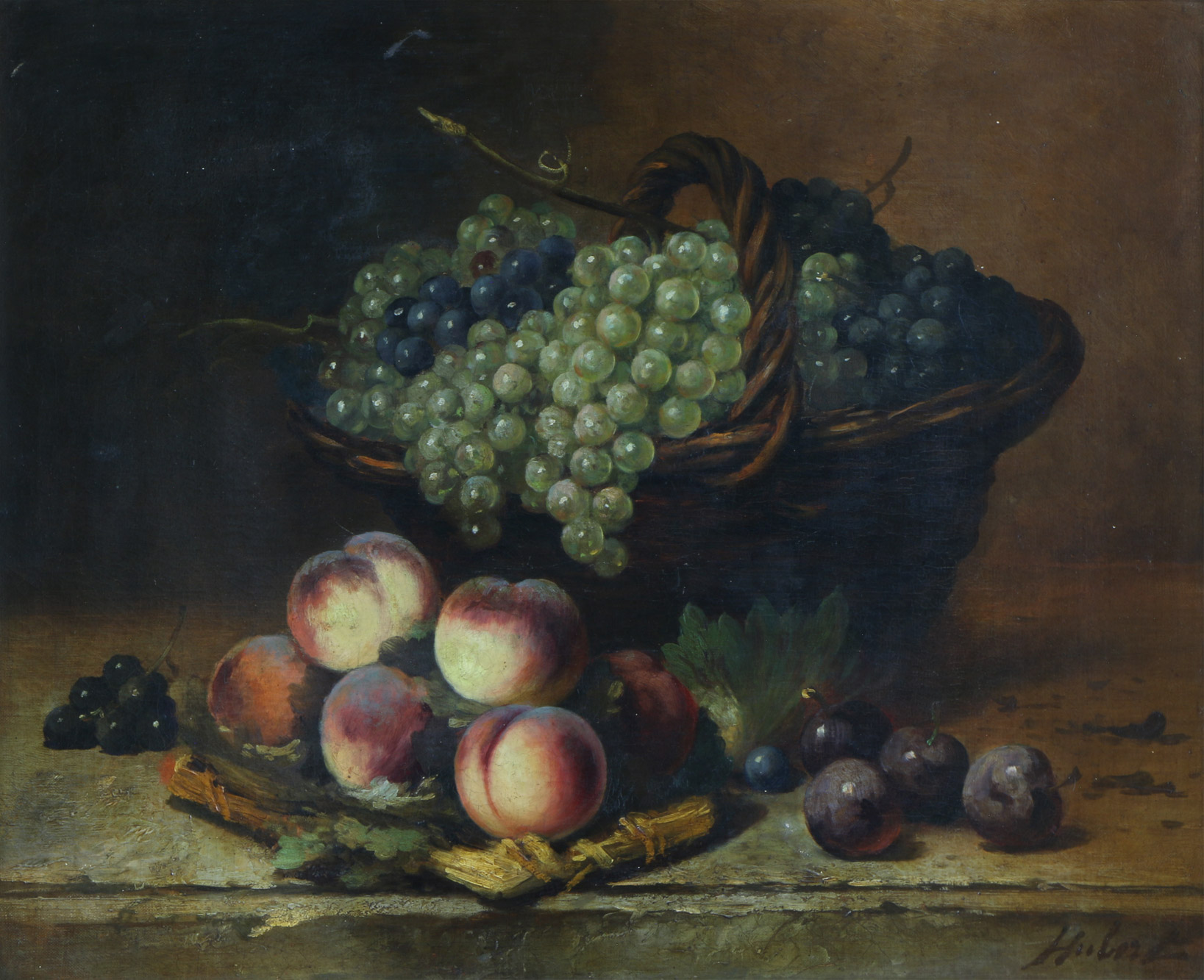 HUBERT, León Charles 'CANASTA Y FRUTAS SOBRE LA MESA' HUBERT, León Charles 'CANASTA Y FRUTAS SOBRE LA MESA'