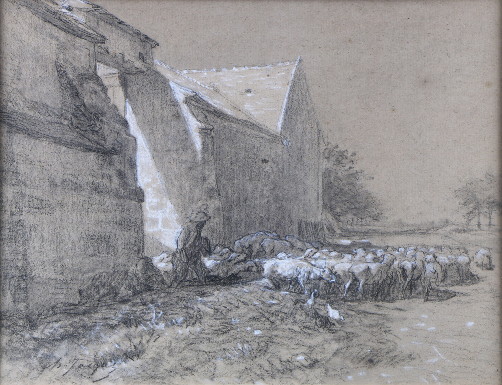 JACQUE, Charles Emile 'PASTOR CON OVEJAS' 