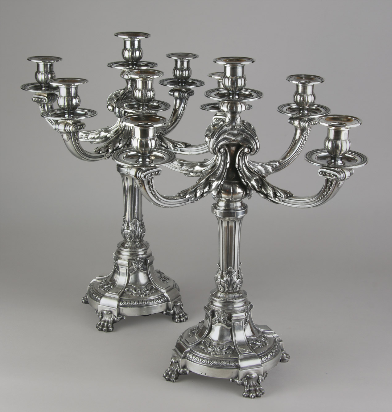 PAR DE IMPORTANTES CANDELABROS FRANCESES TETARD. PAR DE IMPORTANTES CANDELABROS FRANCESES TETARD.
