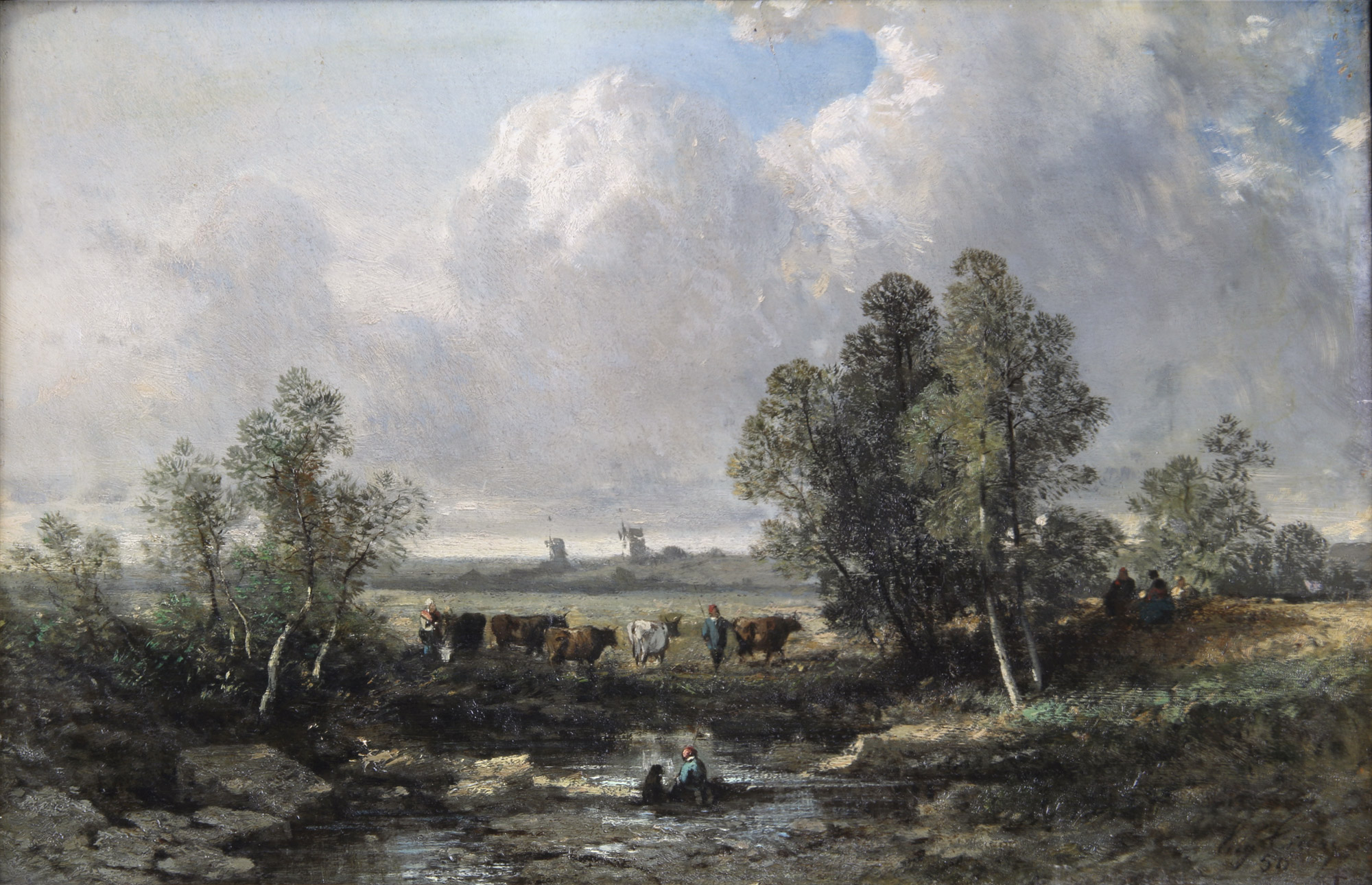 CICÉRI, Eugène 'PAISAJE CON VACAS Y PERSONAJES' 