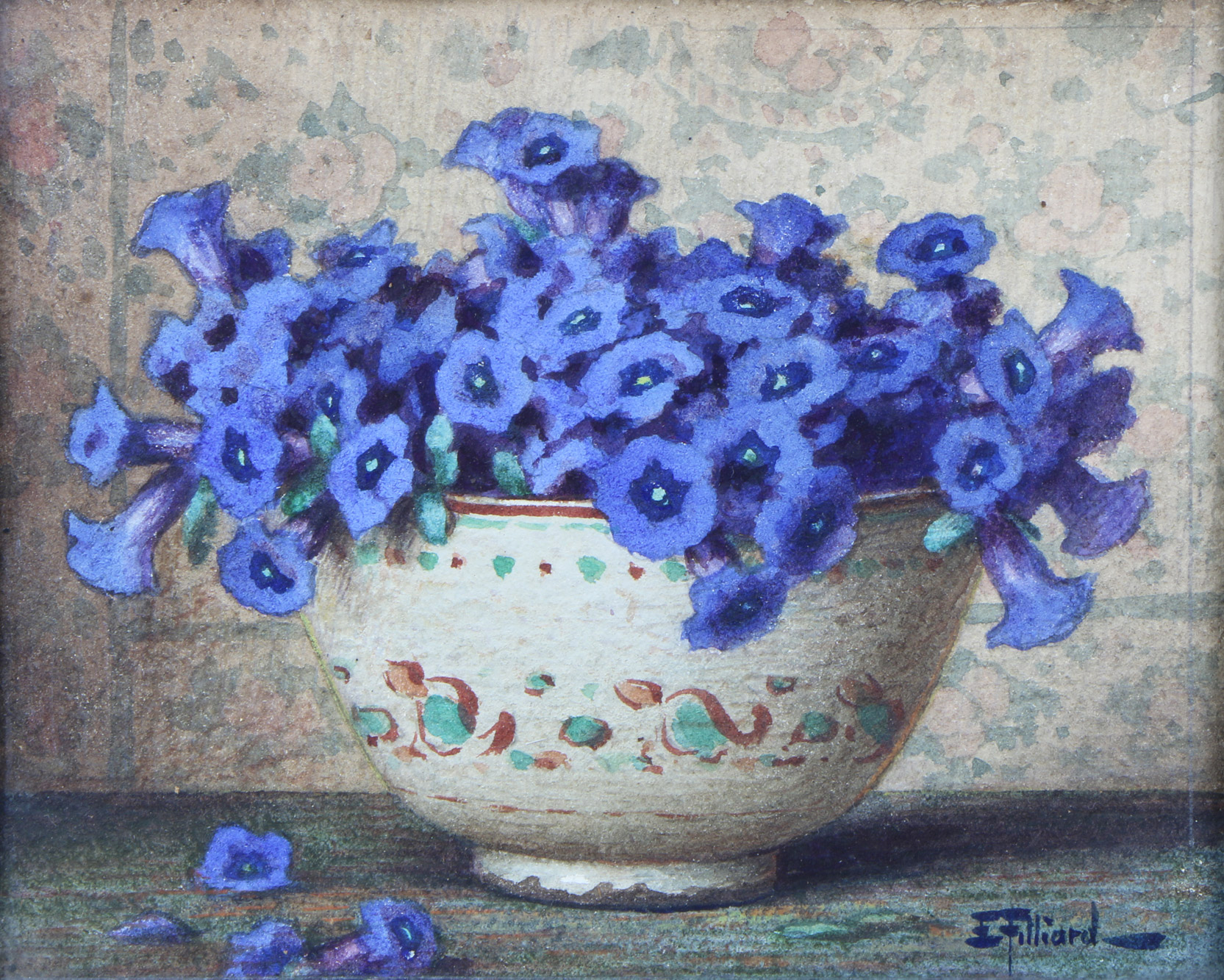 FILLIARD, Ernest  'ESCUDILLA CON GERANIOS' 