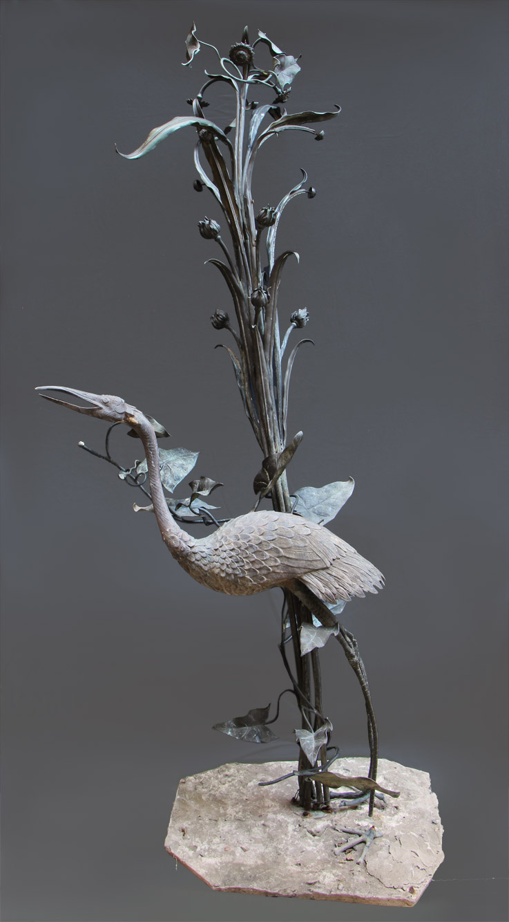  INTERESANTE GRUPO ESCULTORICO DE BRONCE CINCELADO.