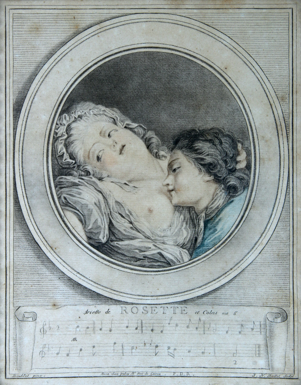  DOS ANTIGUOS GRABADOS FRANCESES EN COLORES. 