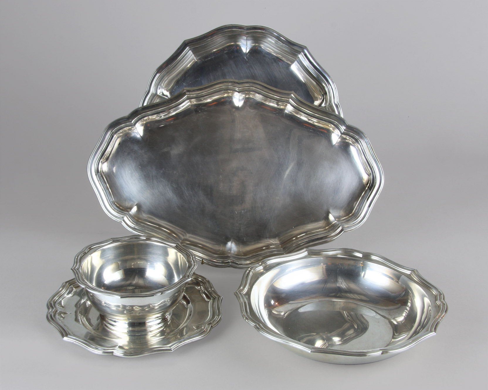  CUATRO PIEZAS DE PLATA NACIONAL 925 SELLADA PARA SERVIR. 