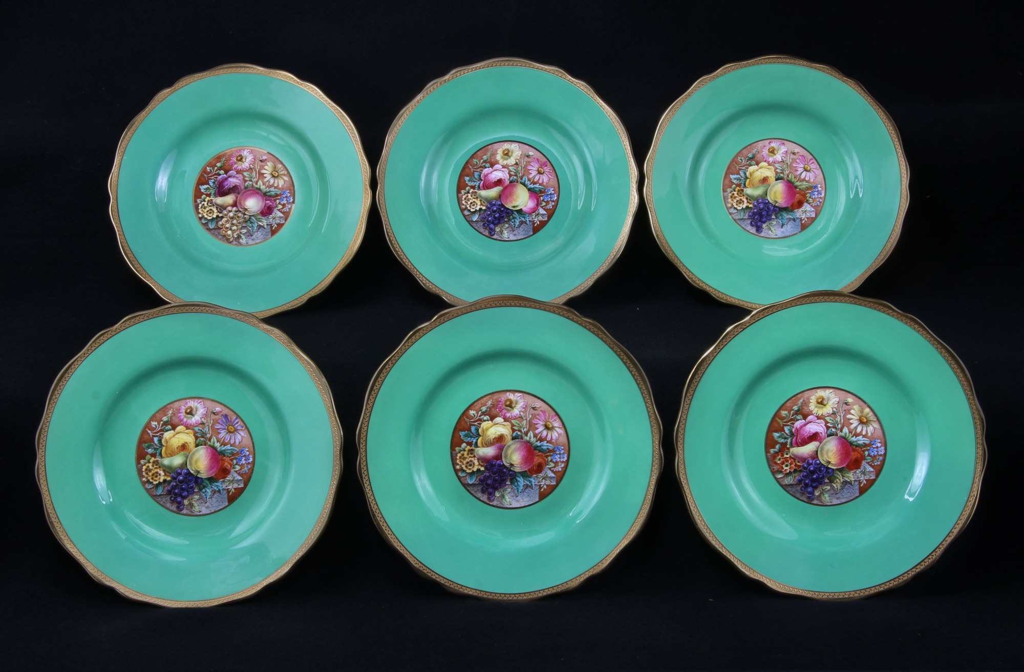 DOCE PLATOS DE PORCELANA INGLESA COPELAND PARA FRUTA. DOCE PLATOS DE PORCELANA INGLESA COPELAND PARA FRUTA.