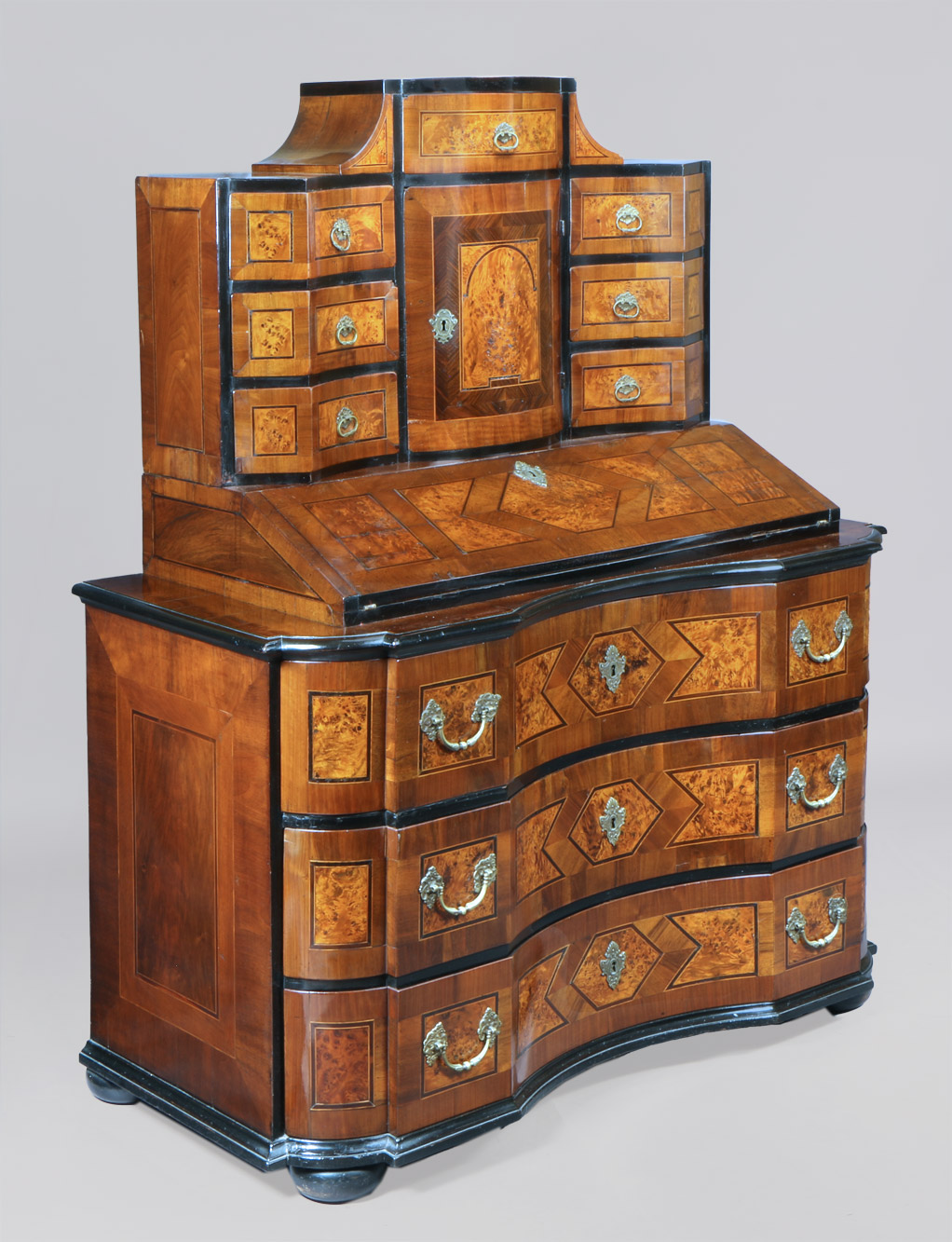  ANTIGUA COMODA SECRETAIRE ALEMANA SIGLO XVIII. 