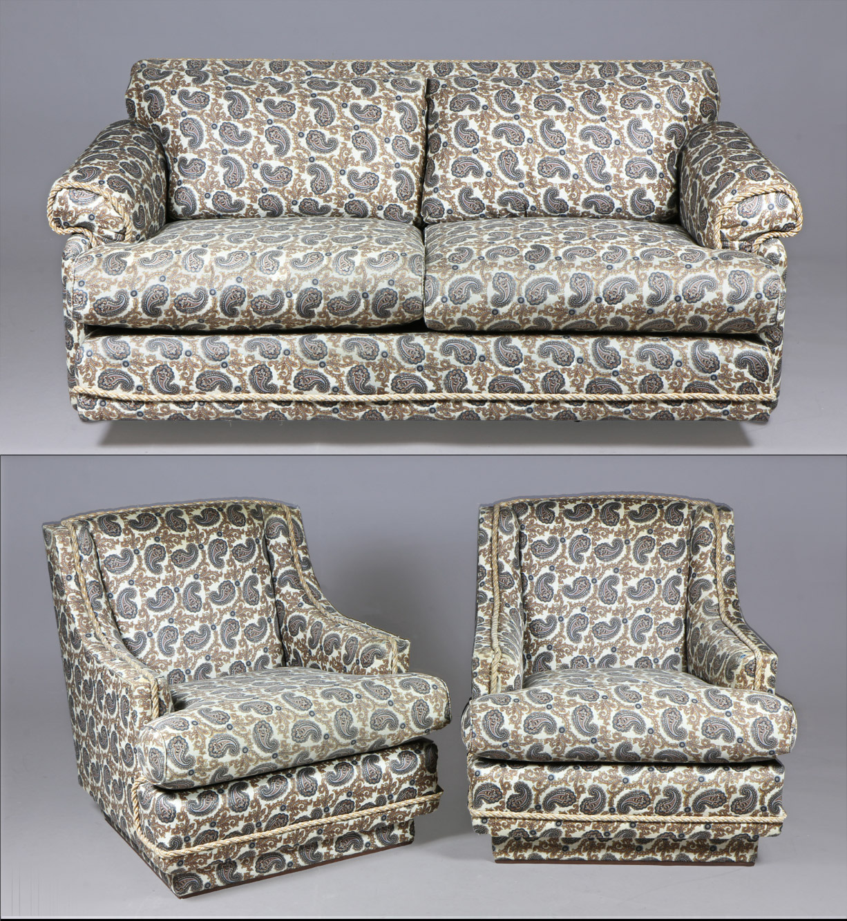  SOFA Y DOS SILLONES CONFORTABLES DE LINEA MODERNA. 