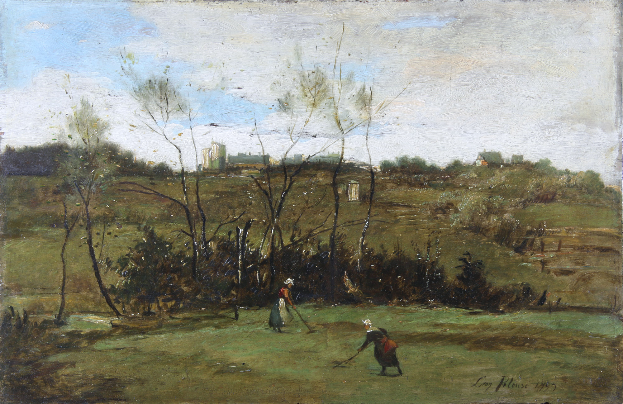 PELOUSE, Leon Germain 'MUJERES EN UN PAISAJE' 