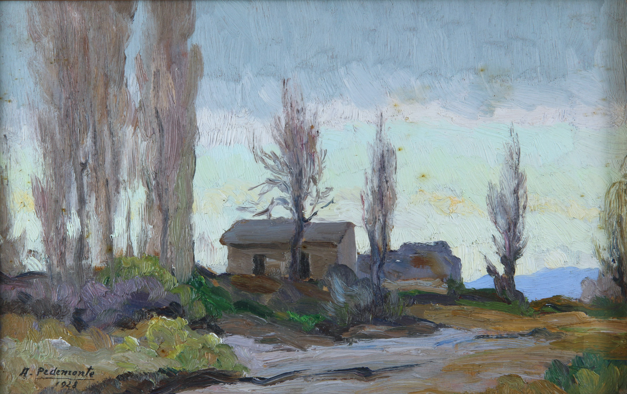 PEDEMONTE, Adán Luis 'PAISAJE CON RANCHO' 