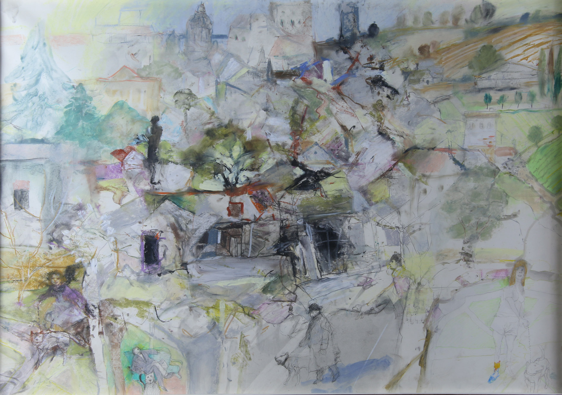 ALONSO, Carlos 'PAISAJE CON PERSONAJES' ALONSO, Carlos 'PAISAJE CON PERSONAJES'