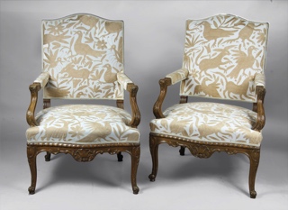 Lote 423: PAR DE SILLONES FRANCESES ESTILO REGENCE. PAR DE SILLONES FRANCESES ESTILO REGENCE.