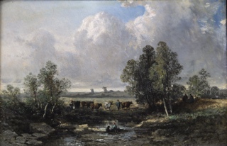 Lote 23: CICÉRI, Eugène 'PAISAJE CON VACAS Y PERSONAJES' 