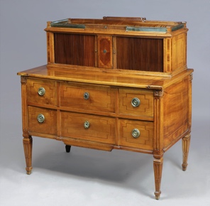 Lote 219: ANTIGUO ESCRITORIO FRANCES DE EPOCA LUIS XVI CON ALZADA. ANTIGUO ESCRITORIO FRANCES DE EPOCA LUIS XVI CON ALZADA.
