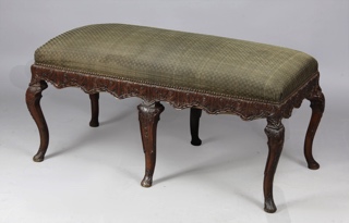 Lote 258: ANTIGUA BANQUETA RECTANGULAR FRANCESA DE ESTILO REGENCE. ANTIGUA BANQUETA RECTANGULAR FRANCESA DE ESTILO REGENCE.