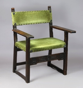 Lote 370: ANTIGUO SILLON CONVENTUAL ESPAÑOL DEL SIGLO XVII. ANTIGUO SILLON CONVENTUAL ESPAÑOL DEL SIGLO XVII.