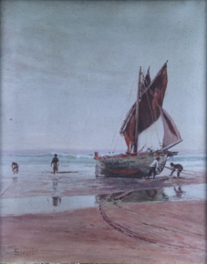 Lote 164: SIVORI, Eduardo 'VELERO EN LA COSTA'