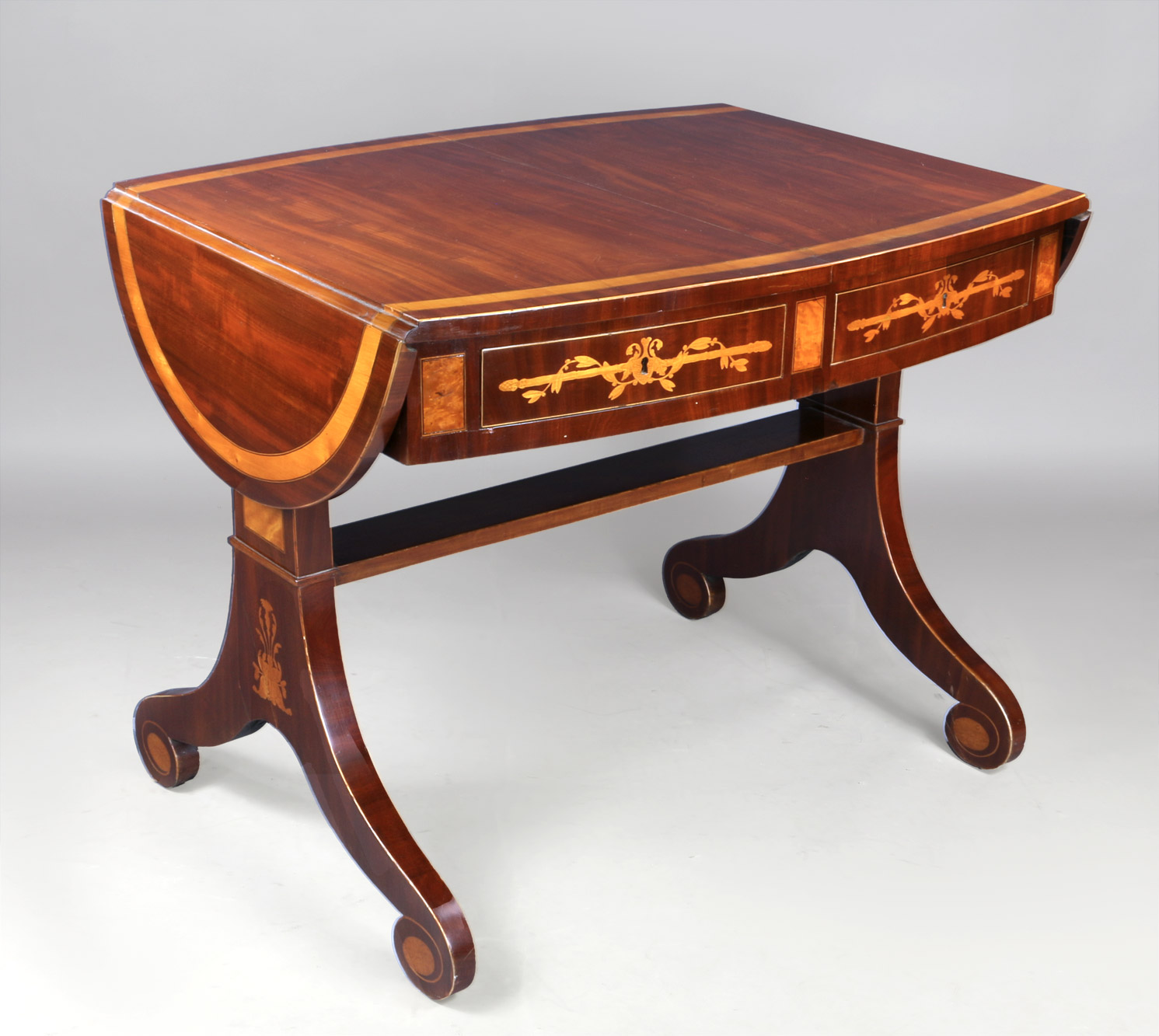  ANTIGUA SOFA TABLE DANESA DE EPOCA BIEDERMEIER. 