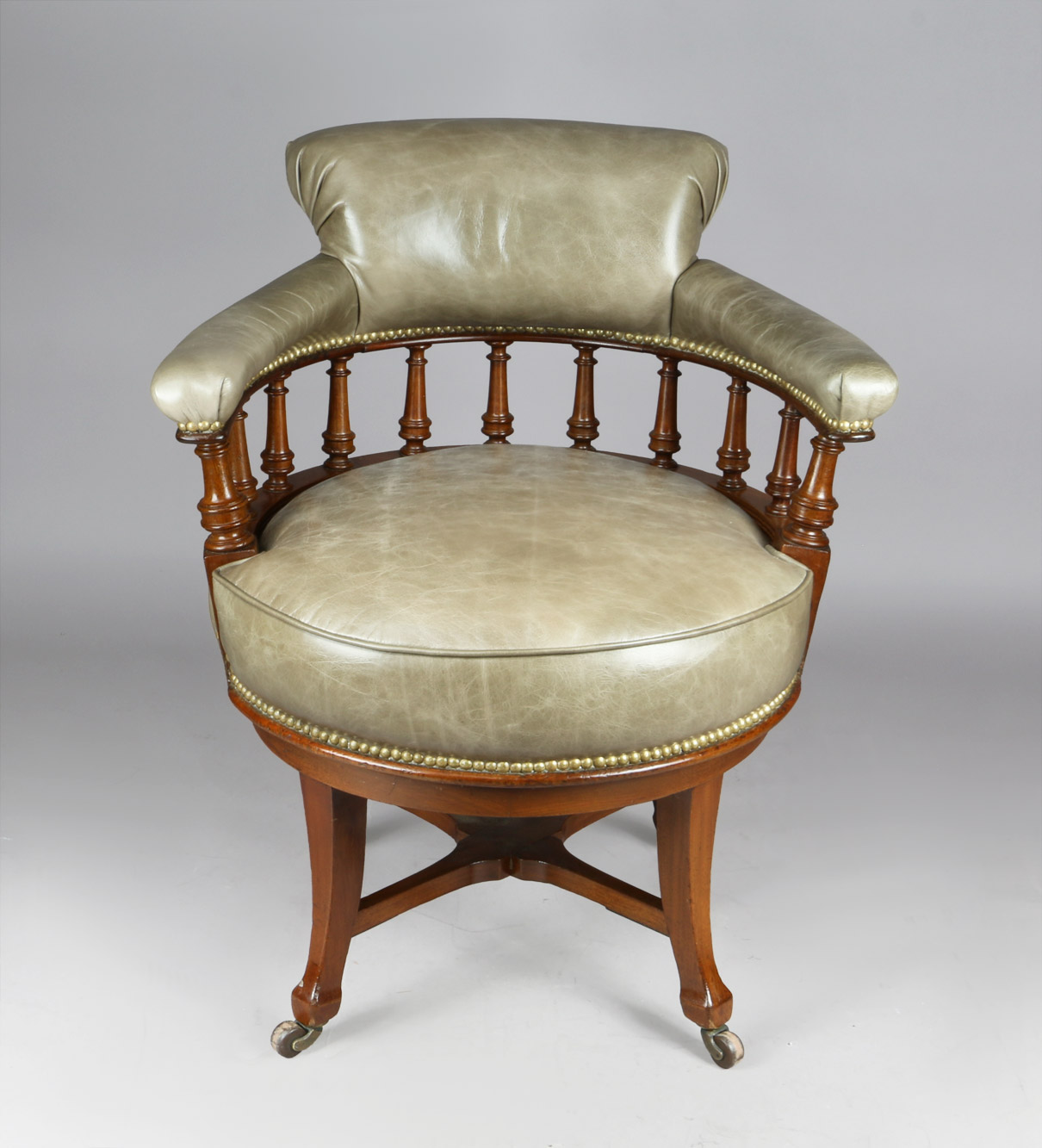  ANTIGUO SILLON INGLES GIRATORIO PARA ESCRITORIO. 