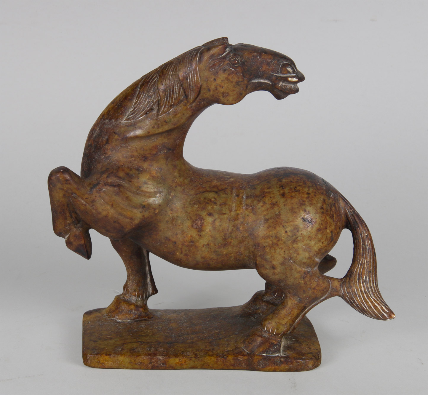  ANTIGUA ESCULTURA CHINA 'CABALLO' EN PIEDRA. 