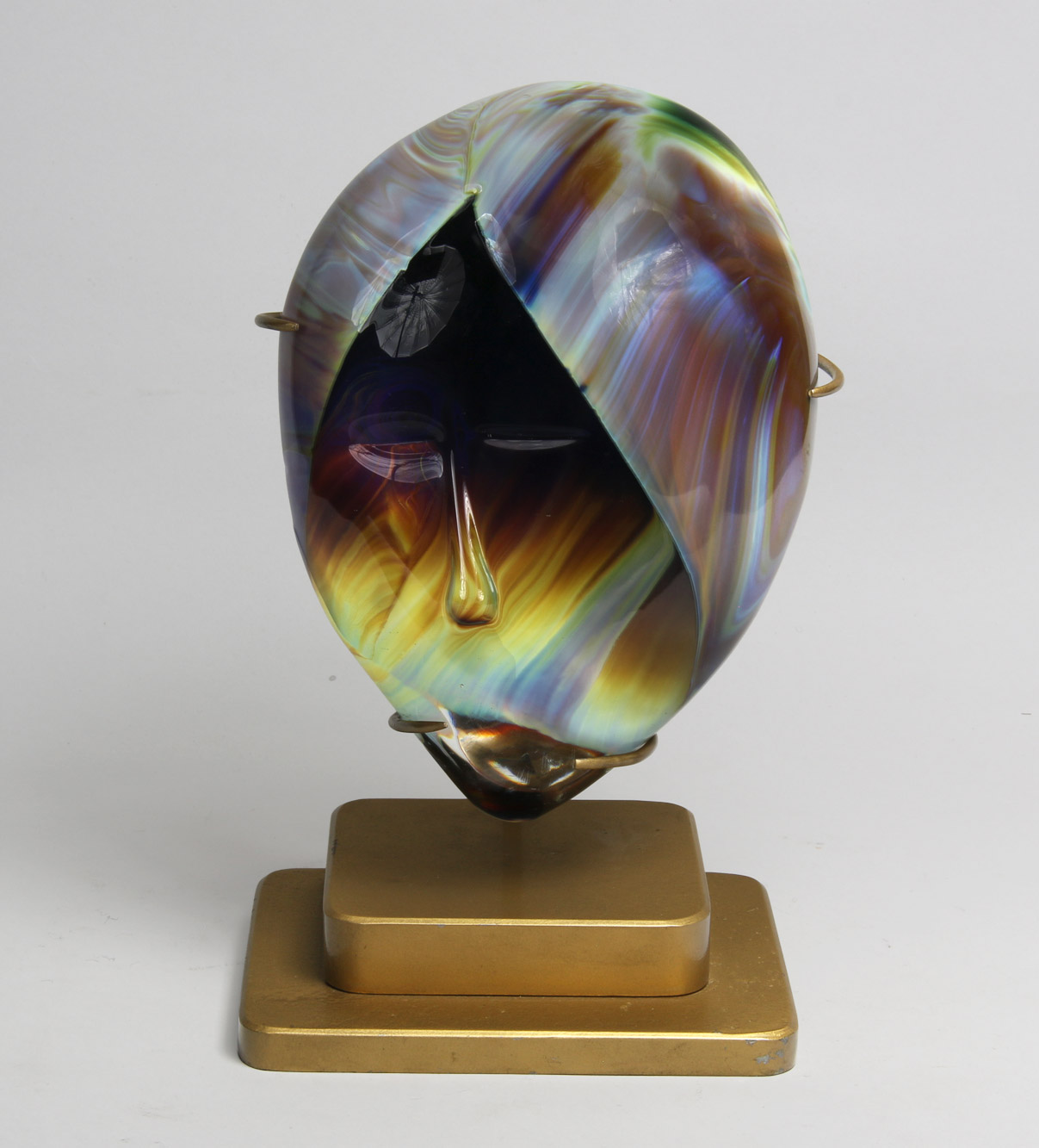  CABEZA DE CRISTAL DE MURANO OBRA DE DINO ROSIN. 