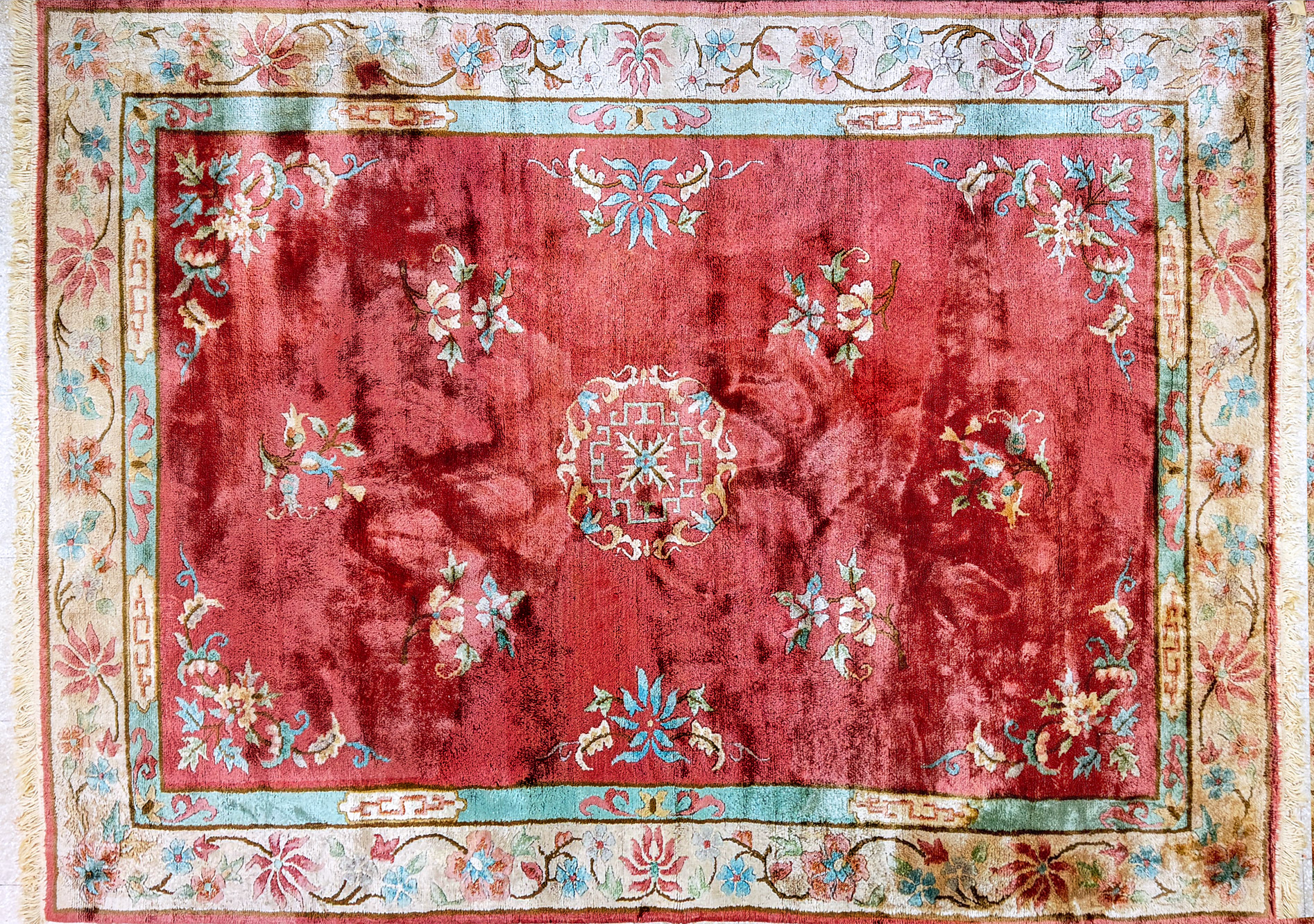  ALFOMBRA CHINA DE LANA TEJIDA A MANO. 