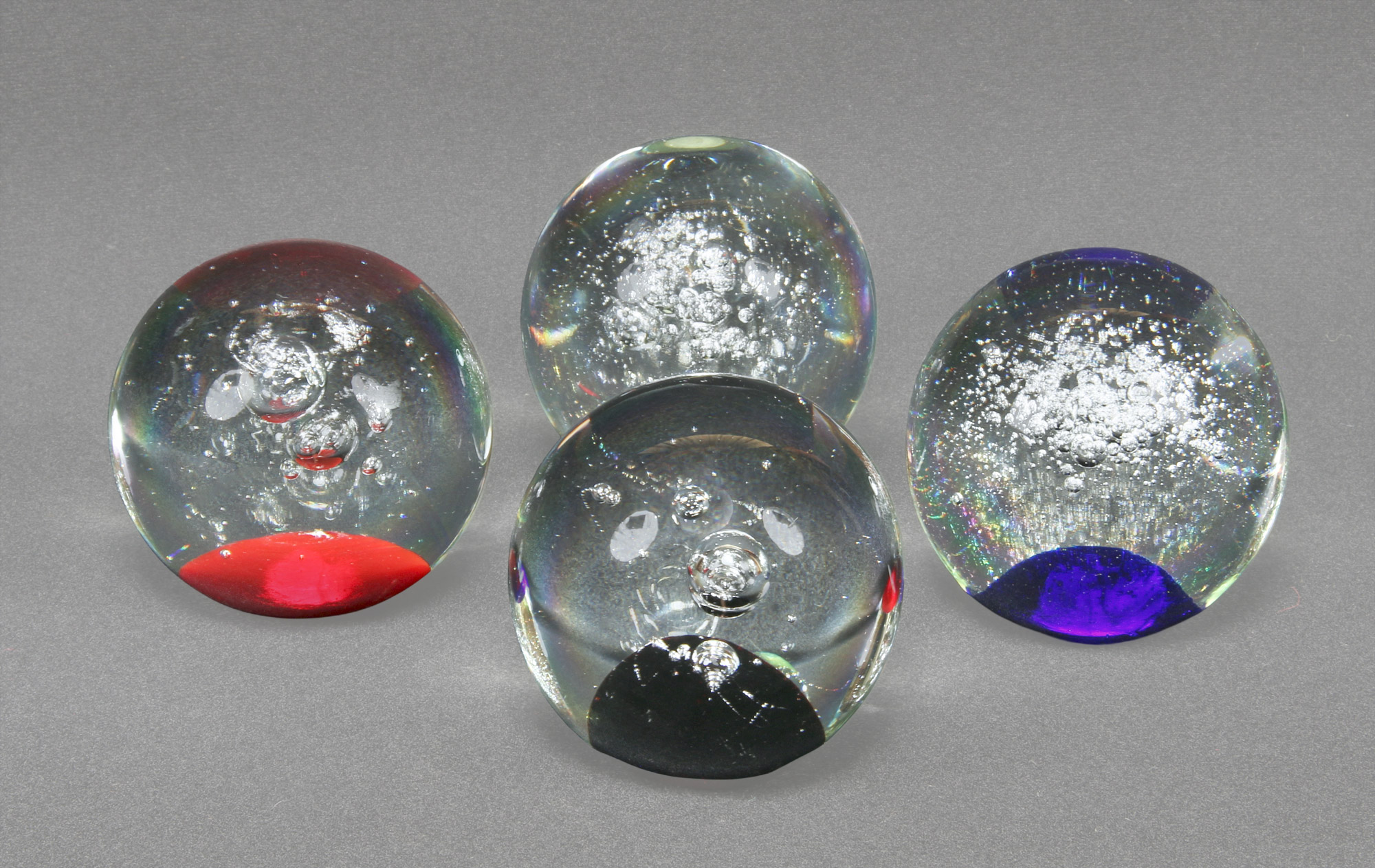  CUATRO SULFUROS DE VIDRIO VENECIANO DE MURANO.