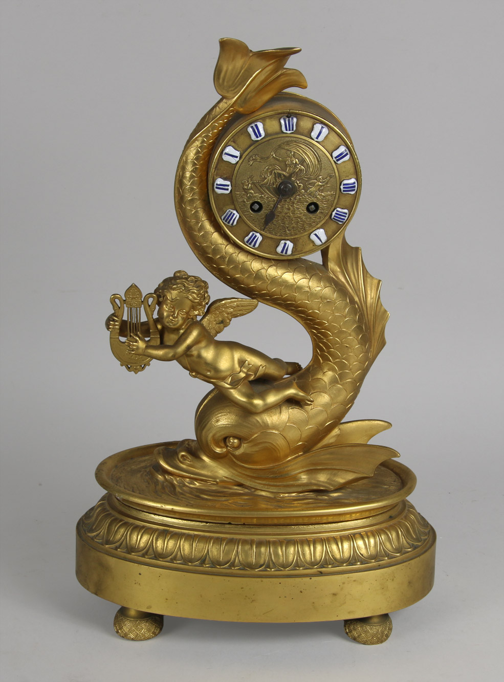  RELOJ DE APOYO FRANCES IMPERIO DE BRONCE DORADO.