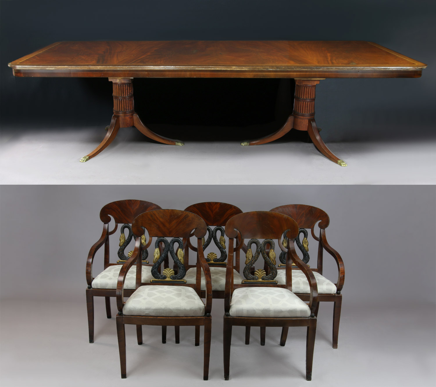  JUEGO DE ESTILO INGLES SHERATON PARA COMEDOR. 