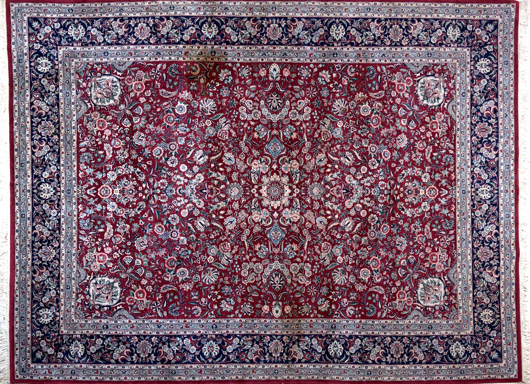  ALFOMBRA PERSA KESHAN DE LANA SEDIFICADA TEJIDA A MANO. 