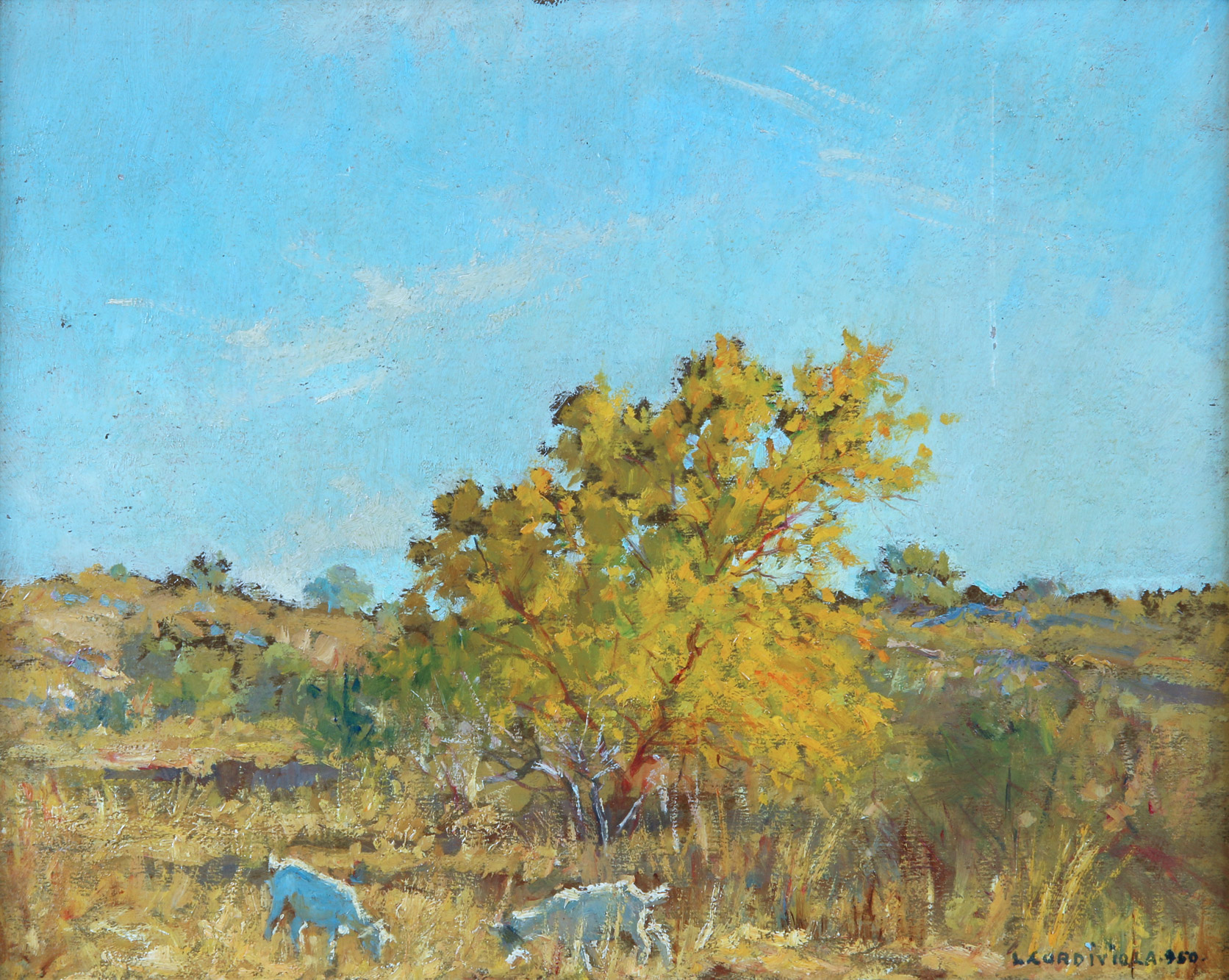 CORDIVIOLA, Luis Adolfo 'PAISAJE CON CABRAS' CORDIVIOLA, Luis Adolfo 'PAISAJE CON CABRAS'