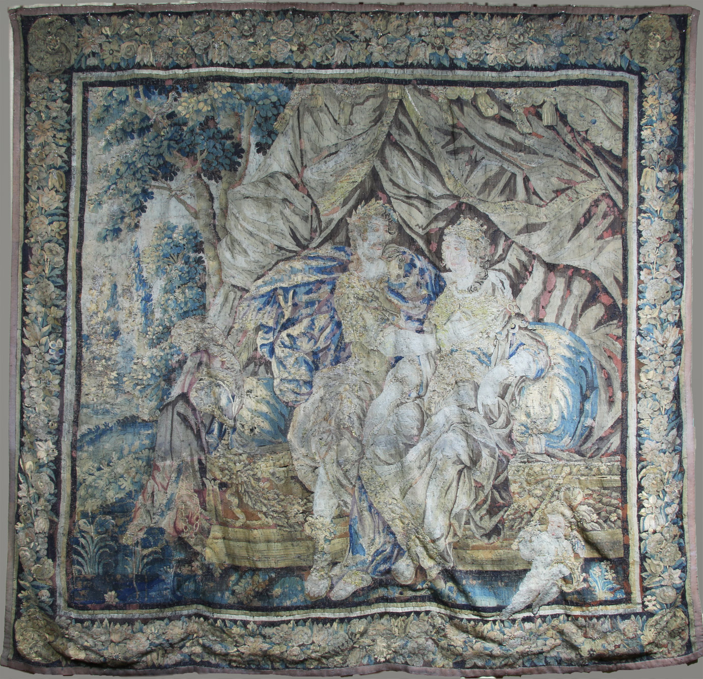  ANTIGUA TAPICERIA FLAMENCA DEL SIGLO XVII. 