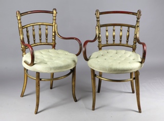 Lote 353: PAR DE SILLONCITOS FRANCESES NAPOLEON III. PAR DE SILLONCITOS FRANCESES NAPOLEON III.