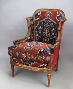 Lote 243: ANTIGUO SILLON BERGERE FRANCES DE ESTILO LUIS XVI.  ANTIGUO SILLON BERGERE FRANCES DE ESTILO LUIS XVI. 