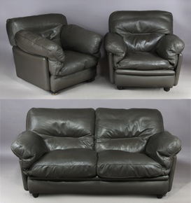 Lote 237: SOFA Y DOS SILLONES COFORTABLES ITALIANOS MODELO POPPY.  SOFA Y DOS SILLONES COFORTABLES ITALIANOS MODELO POPPY. 